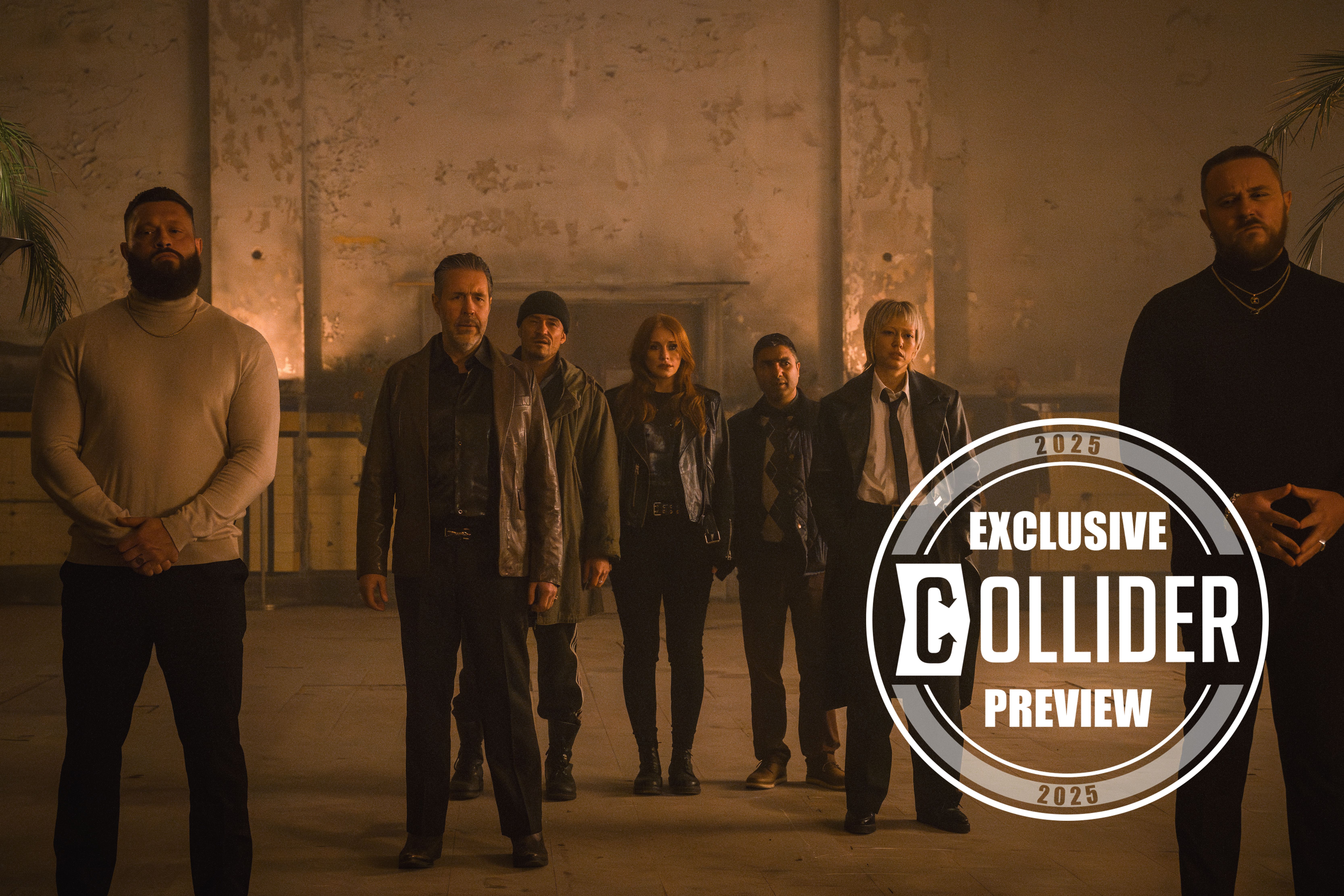 Paddy Considine, Bryce Dallas Howard, Orlando Bloom, and Nick Mohammed in Deep-Cover-Exclusive