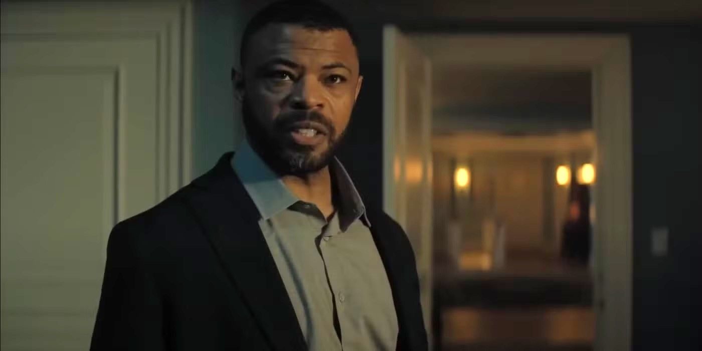 Donald Sales as Chapman Duke confronts Reacher who is off-screen in Reacher Season 3.