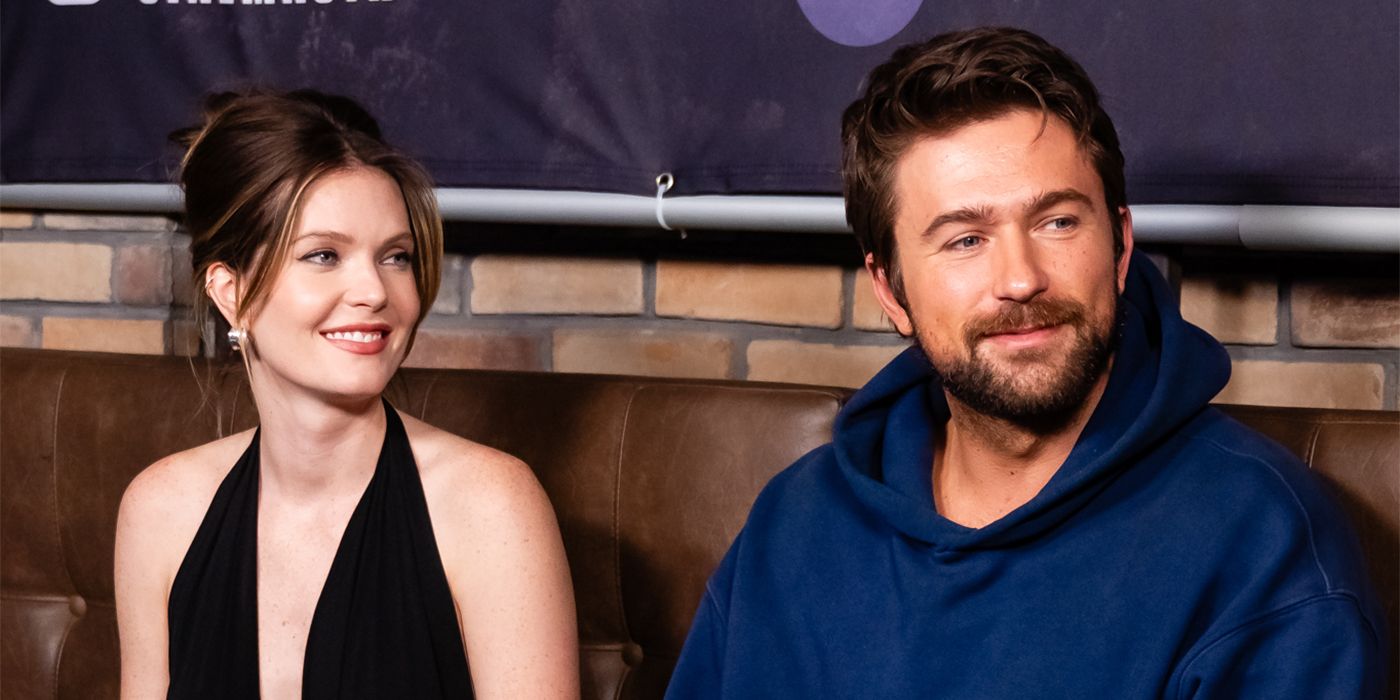 Meghann Fahy and Brandon Sklenar at SXSW 2025 for Drop
