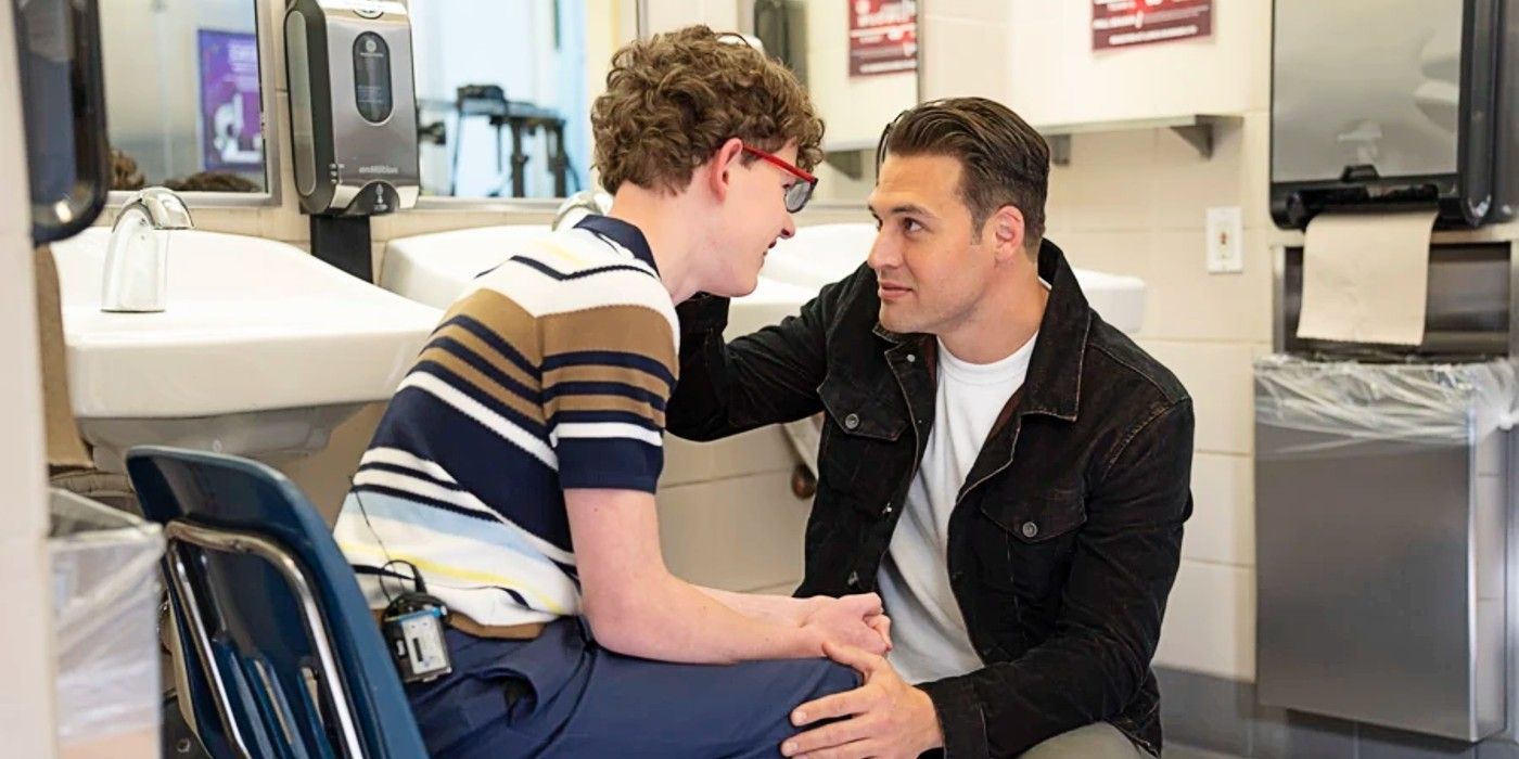 Eddie Diaz comforting Christopher Diaz in 9-1-1 Season 8