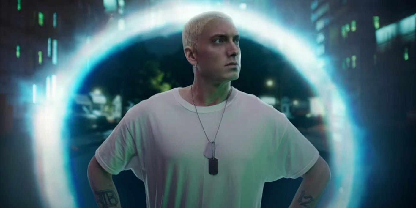 Eminem in the music video for 'Houdini.'