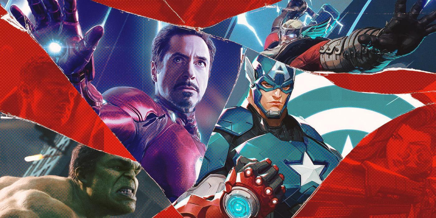 Blended image showing characters from the MCU and Marvel Rivals