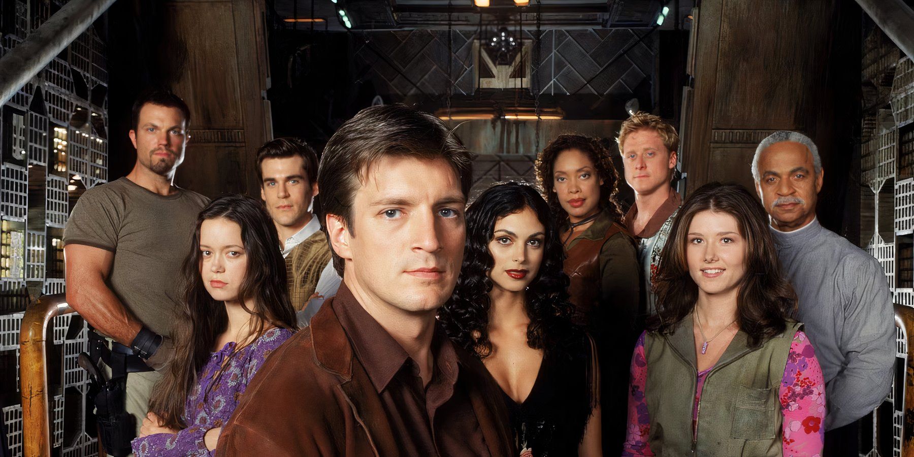 Firefly&rsquo;s cast of characters posing for the camera.