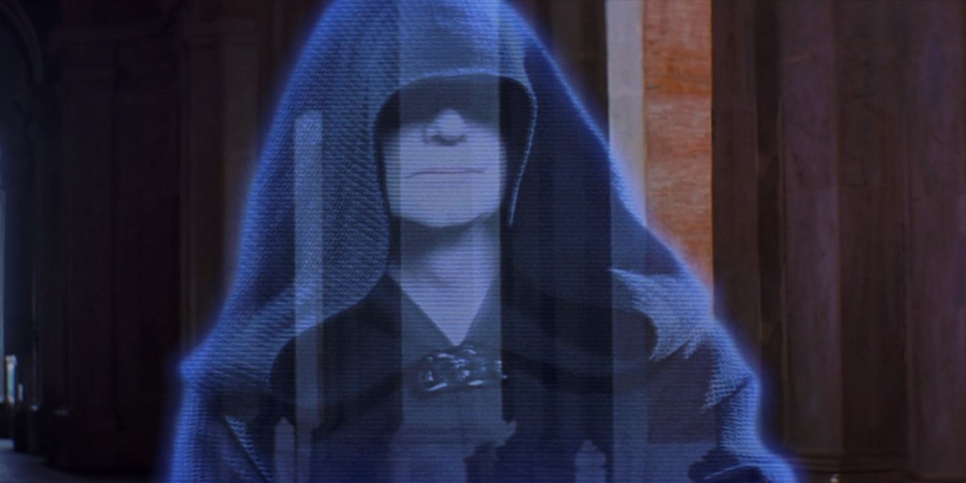Darth Sidious in a holomessage in &lsquo;The Phantom Menace&rsquo;