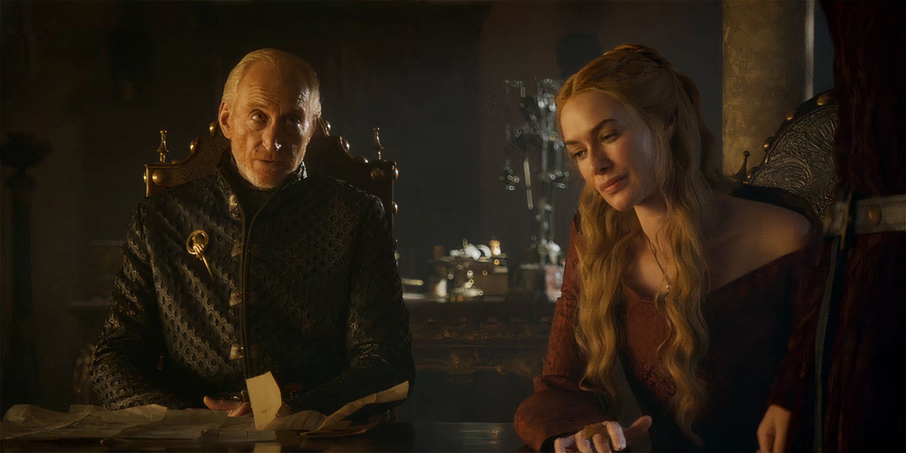 Game of Thrones Tywin speaking to Joffrey at the council in Season 3 Episode10.
