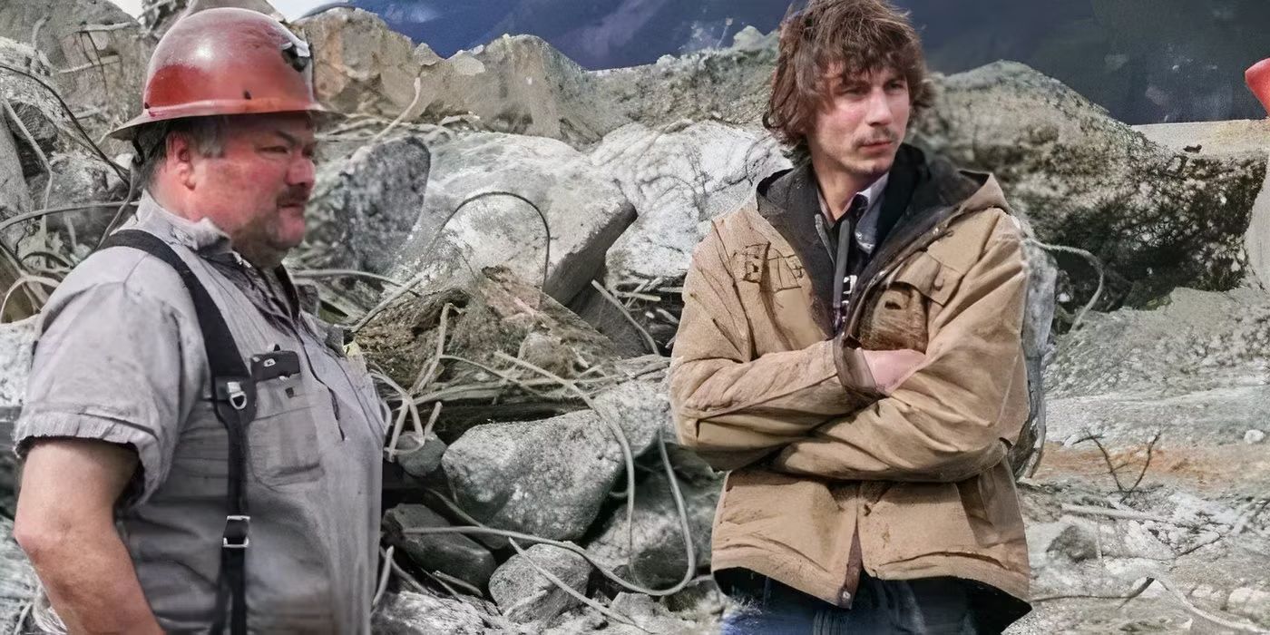 Gene Cheeseman and Parker outside in Gold Rush.