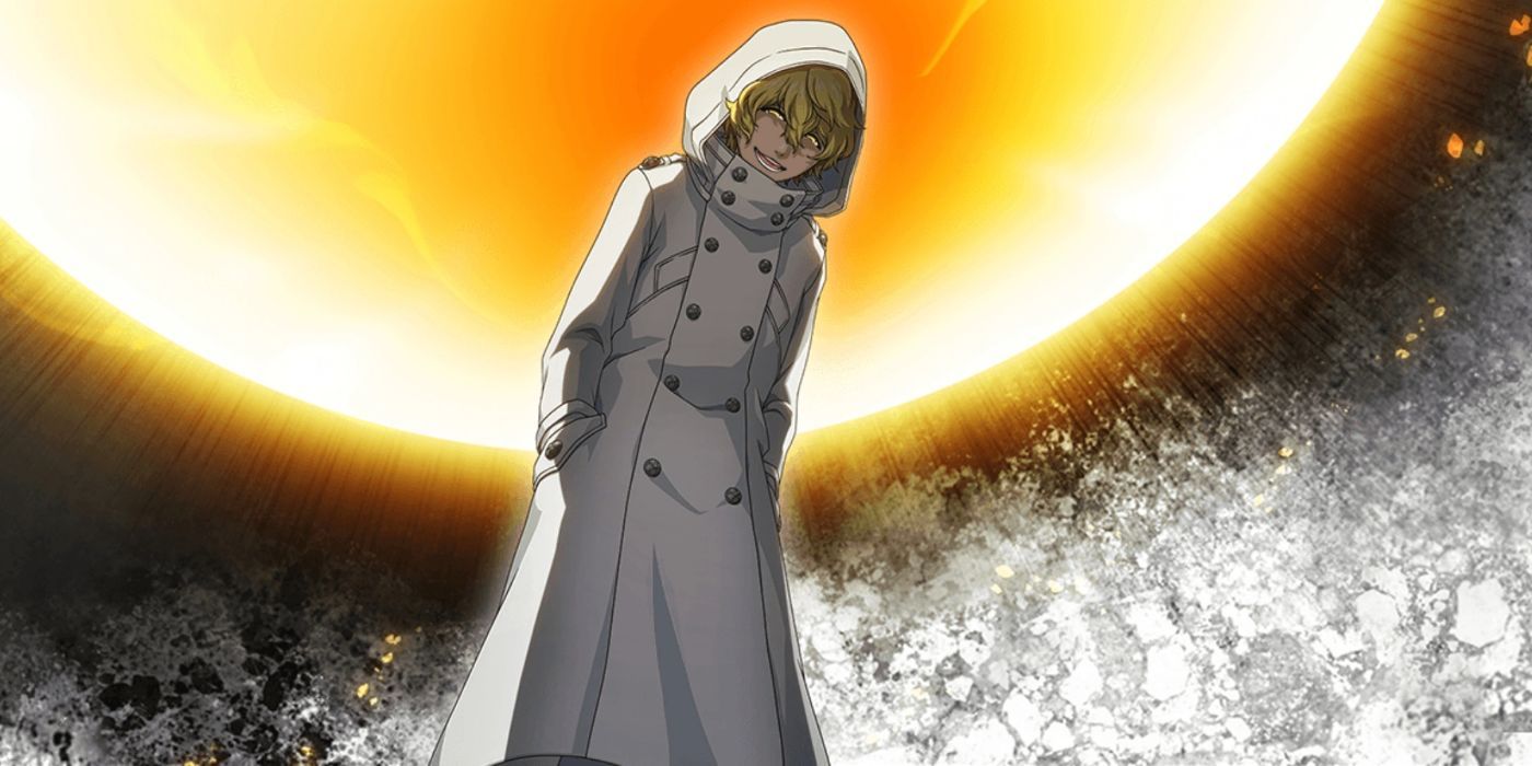 Gremmy in front of a sun in Bleach