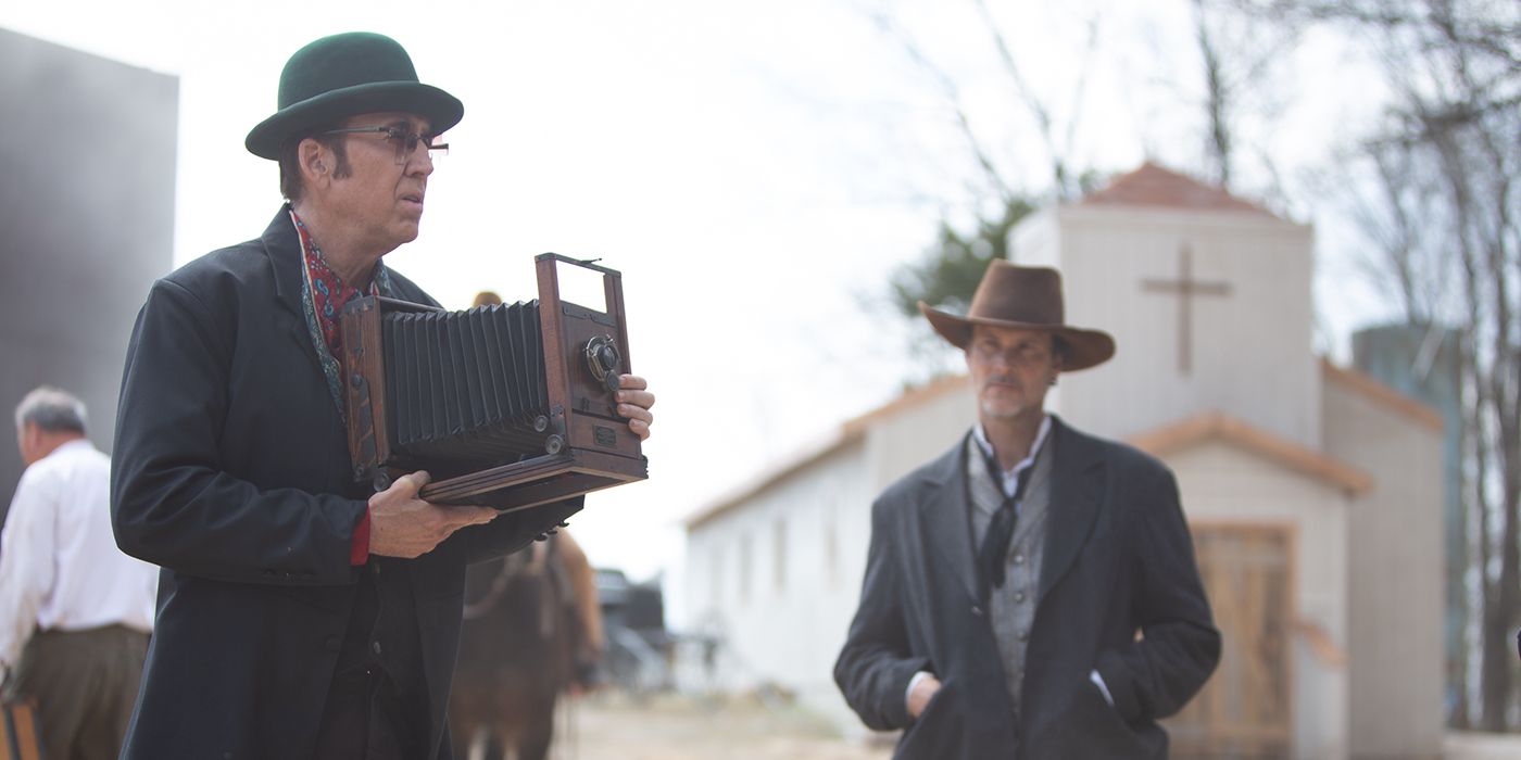 Nicolas Cage snappin' some pics in Gunslingers