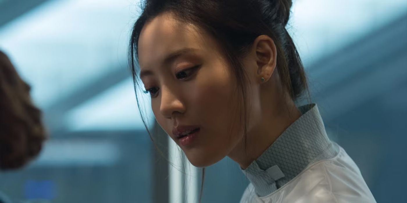 Helen Cho close-up in Avengers: Age of Ultron.