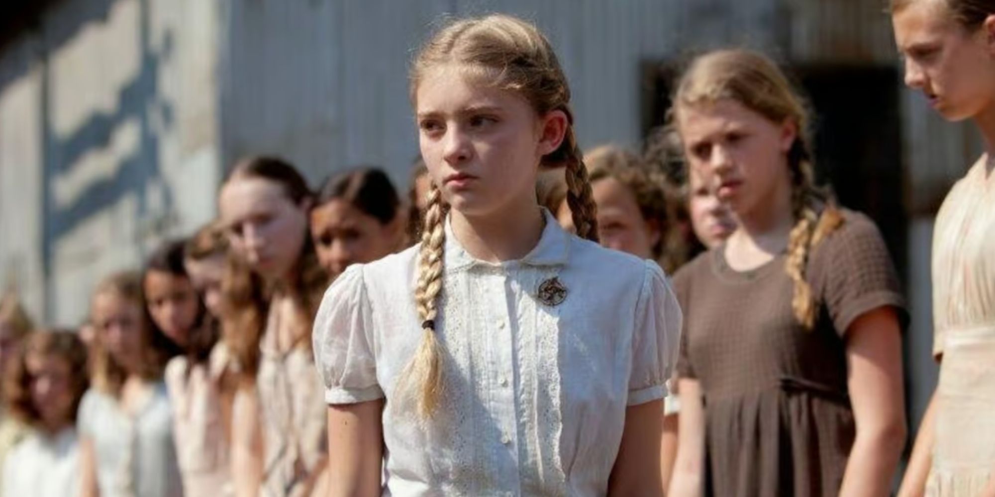 Prim (Willow Shields) at the reaping in The Hunger Games