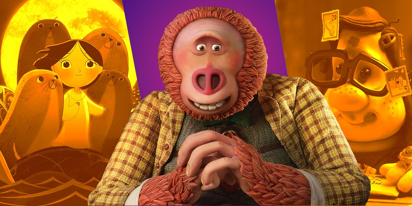 Blended image showing characters from Song of the Sea, Missing Link, and Mary and Max