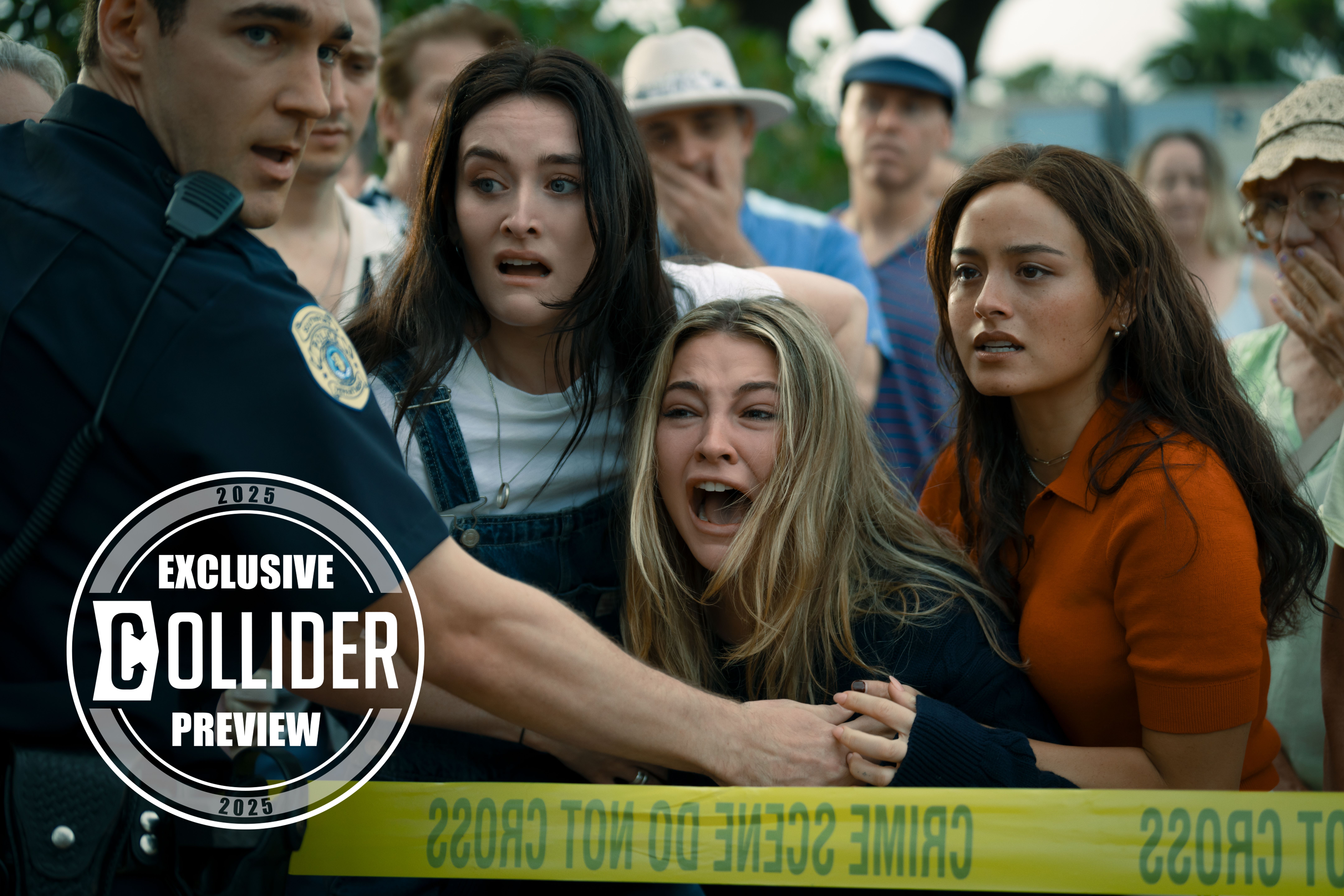 Three girls standing at a crime scene in IKWYDLS-Exclusive