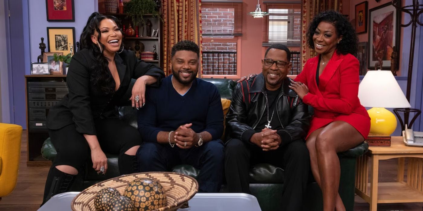 Tisha Campbell, Carl Antony Payne, Martin Lawrence, and Tichina Arnold on the Martin Reunion.