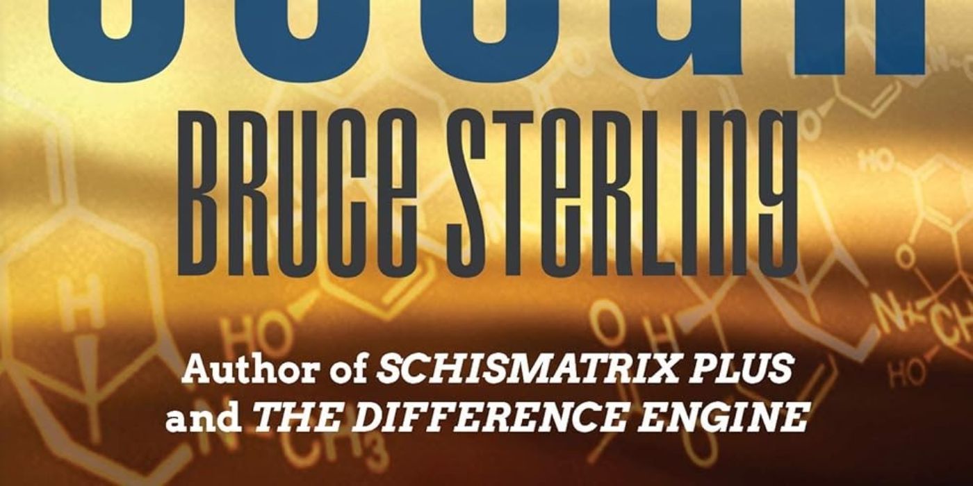A cropped portion with the author&rsquo;s name of the cover for &ldquo;Involution Ocean&rdquo; by Bruce Sterling.