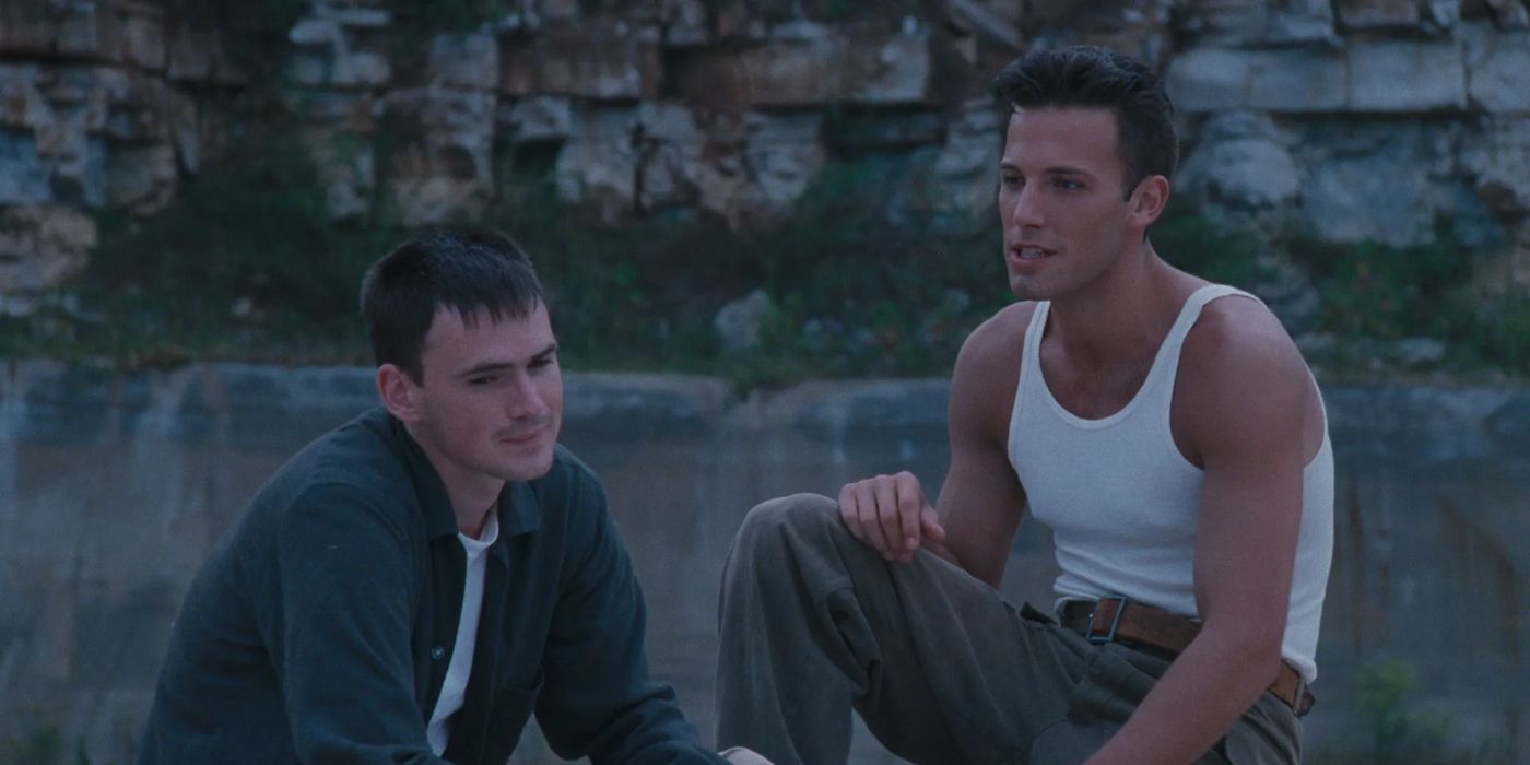 Jeremy Davies and Ben Affleck talking near nature in Going All the Way
