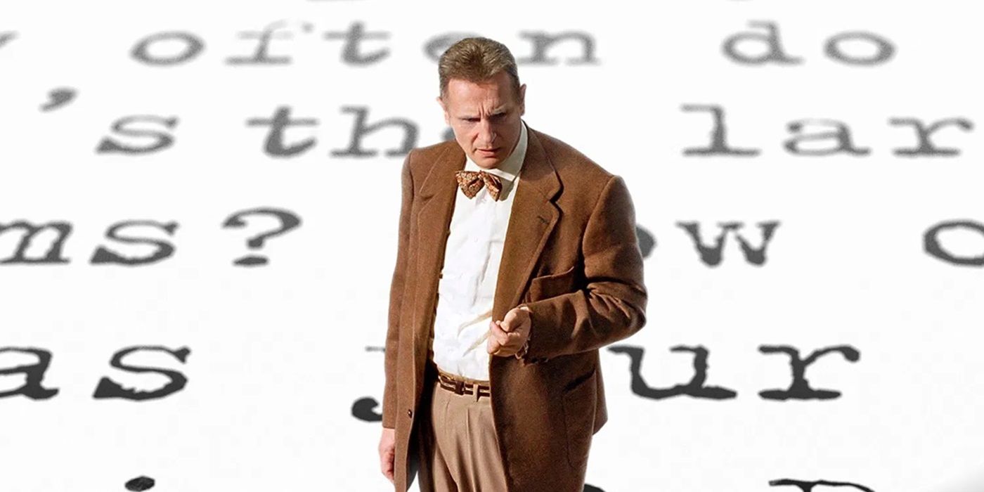 Liam Neeson on a cropped poster for Kinsey