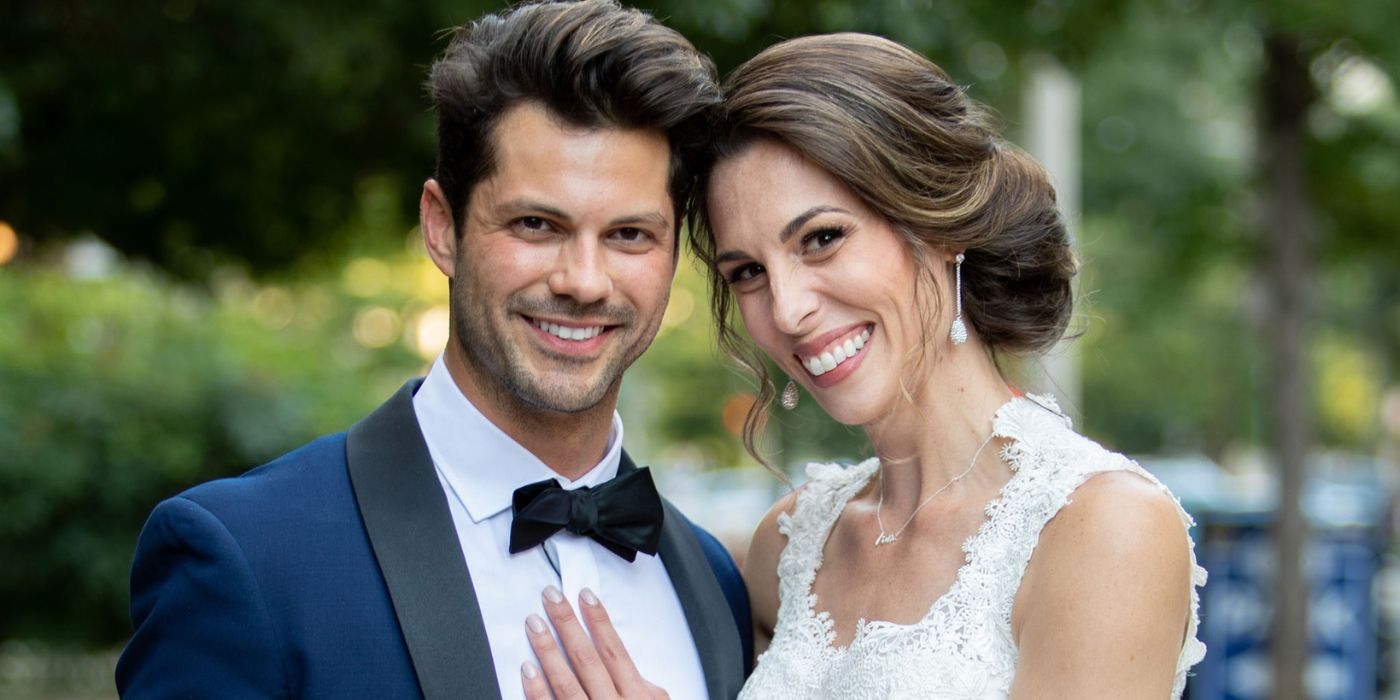 Zach and Mindy of Season 10 smile in wedding clothes on &lsquo;Married at First Sight.'