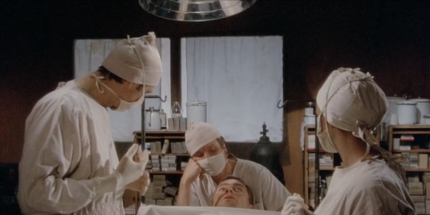 Doctors performing surgery in M<em>A</em>S*H episode &ldquo;White Gold.&quot;