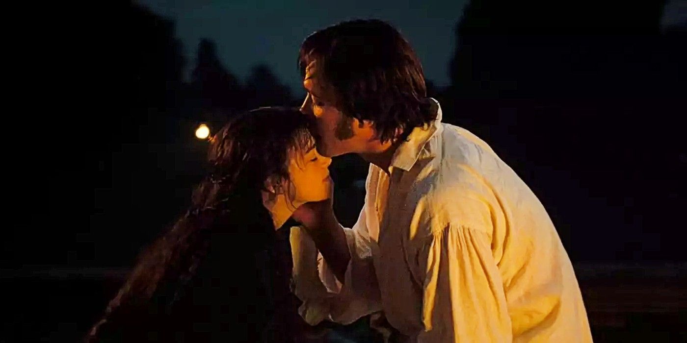 Darcy kissing the top of Lizzie&rsquo;s head in the final scene of Pride and Prejudice 2005.