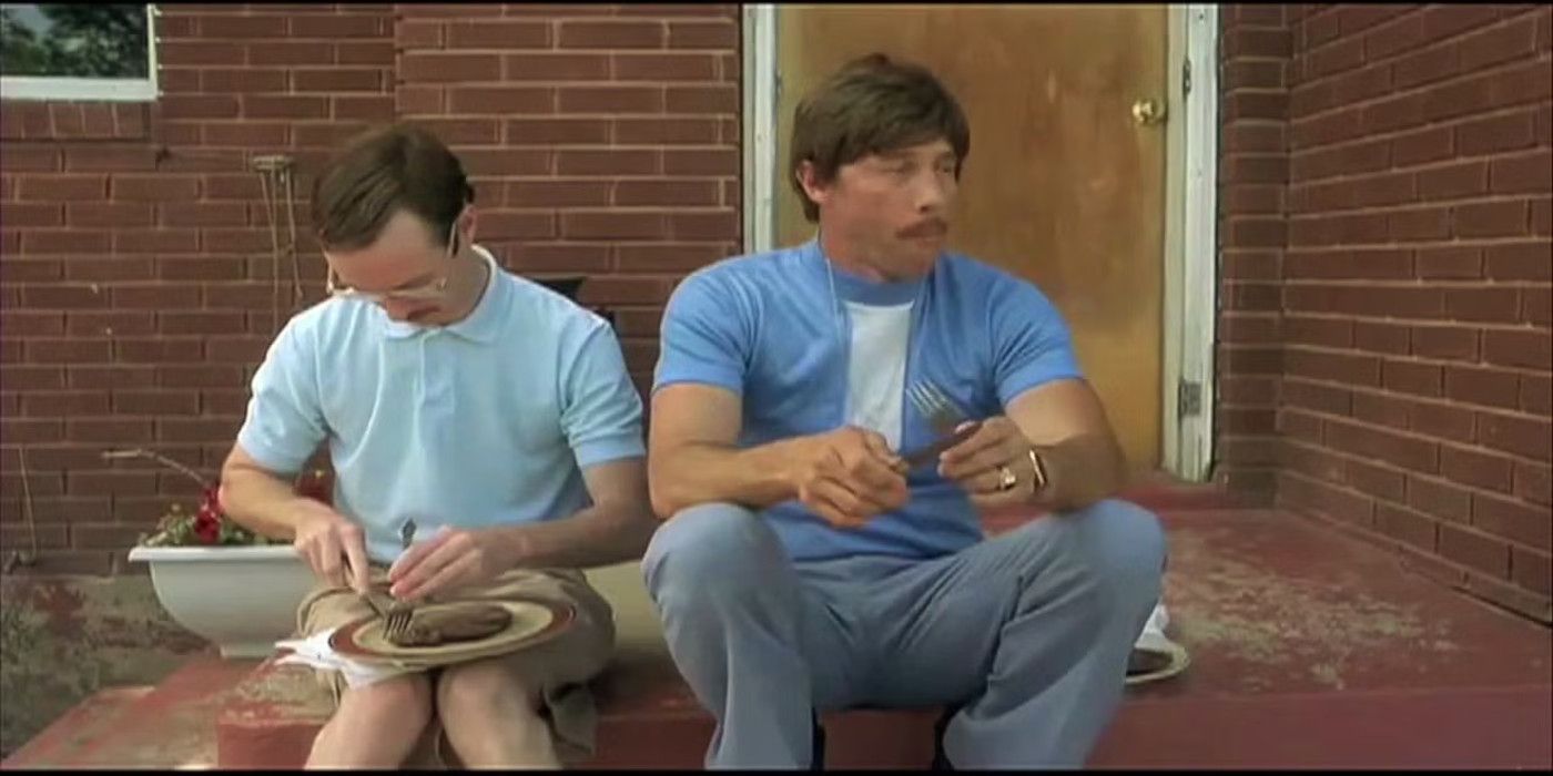 Kip and Uncle Rico sit on the porch in Napoleon Dynamite.