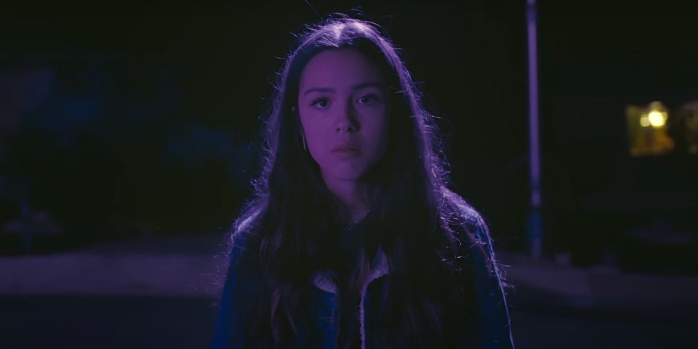 Olivia Rodrigo in the music video for &ldquo;drivers license&rdquo;