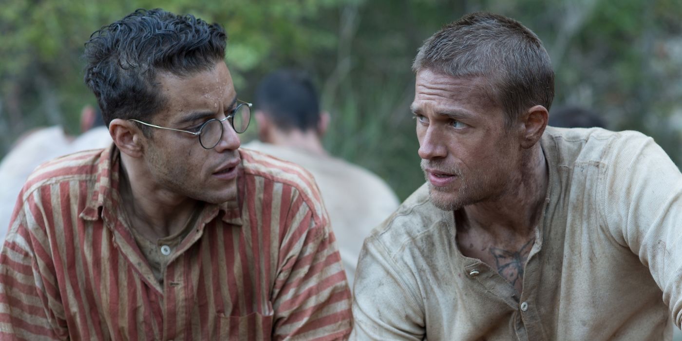 Rami Malek and Charlie Hunnam in Papillon