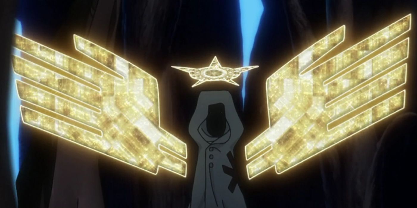 Pernida with golden wings and a crown in Bleach