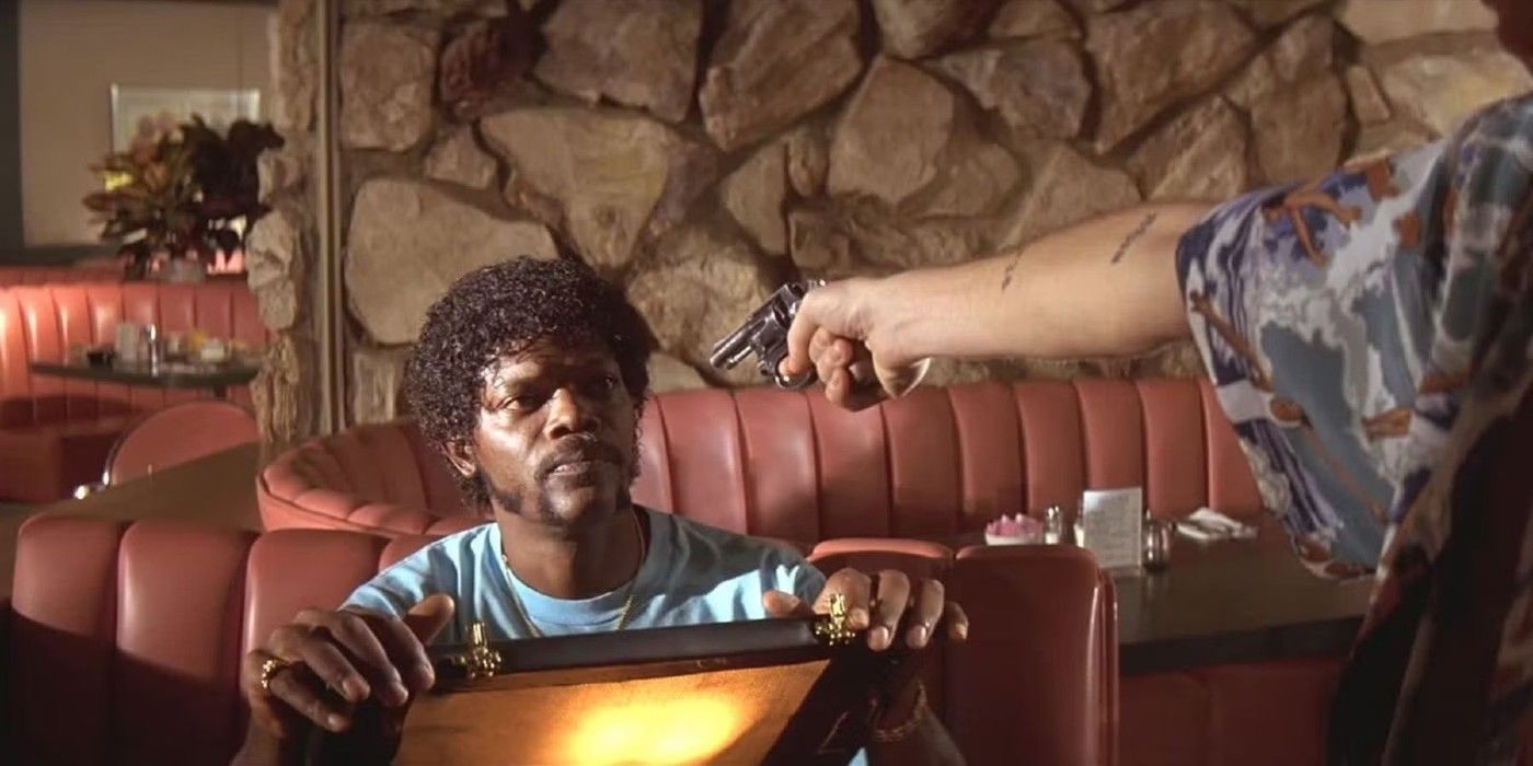 Jules Winnifeld (Samuel L. Jackson) confronts a robber in 'Pulp Fiction'