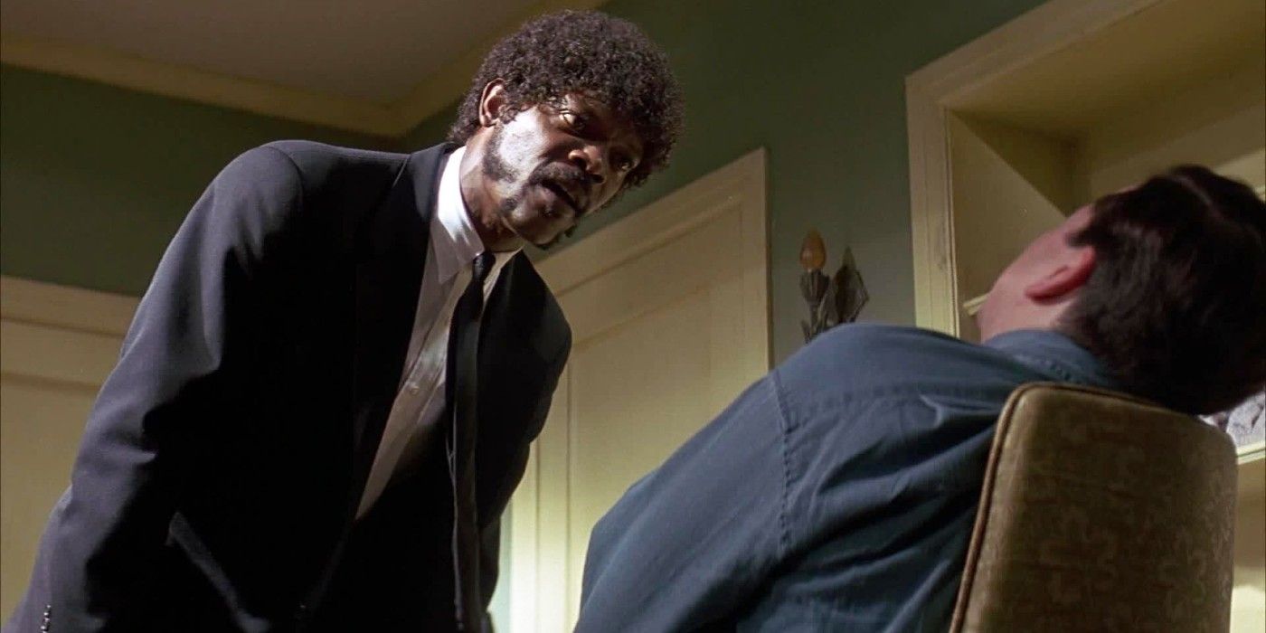 Jules yelling at a man in Pulp Fiction (1994)