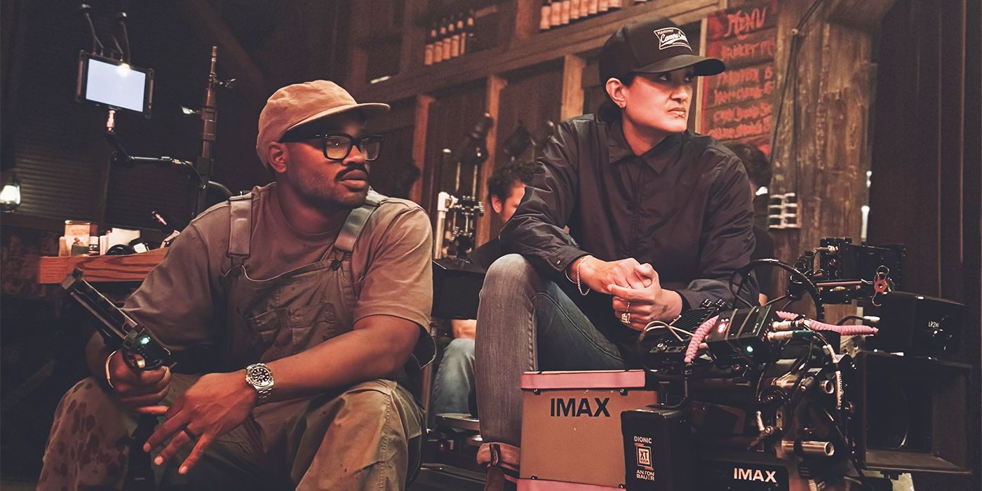 Ryan Coogler and DP Autumn Durald Arkapaw on the set of Sinners.