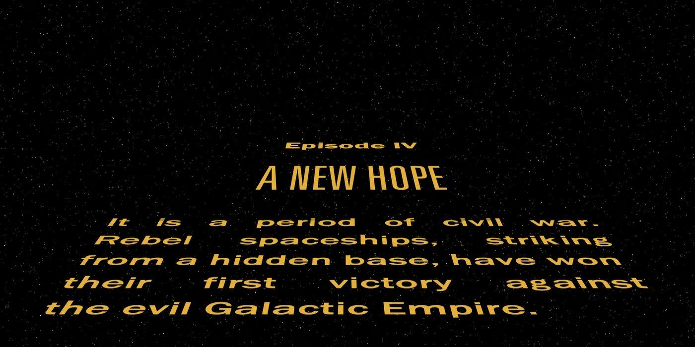 The opening text crawl from Star Wars Episode IV A New Hope