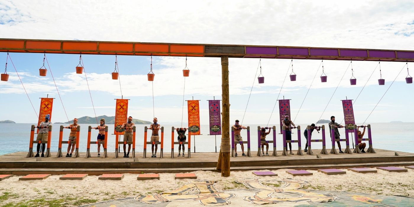 The &lsquo;Survivor 48&rsquo; castaways are split up into two groups for an endurance Immunity Challenge.'