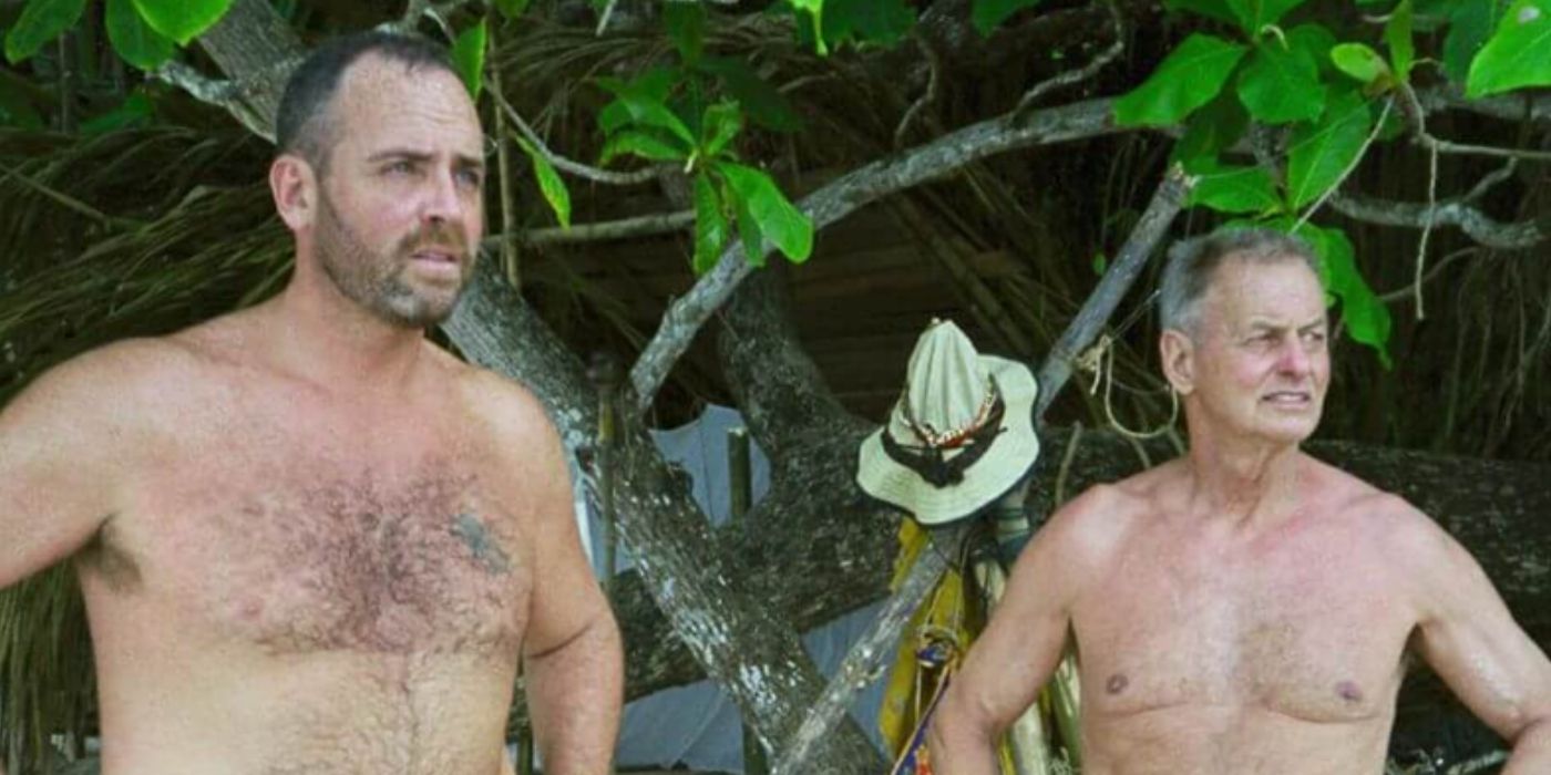 Richard and Rudy on the beach on 'Survivor: Borneo.'
