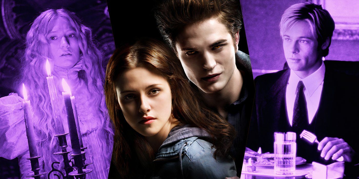 Blended image showing characters from Crimson Peak, Twilight, and Meet Joe Black