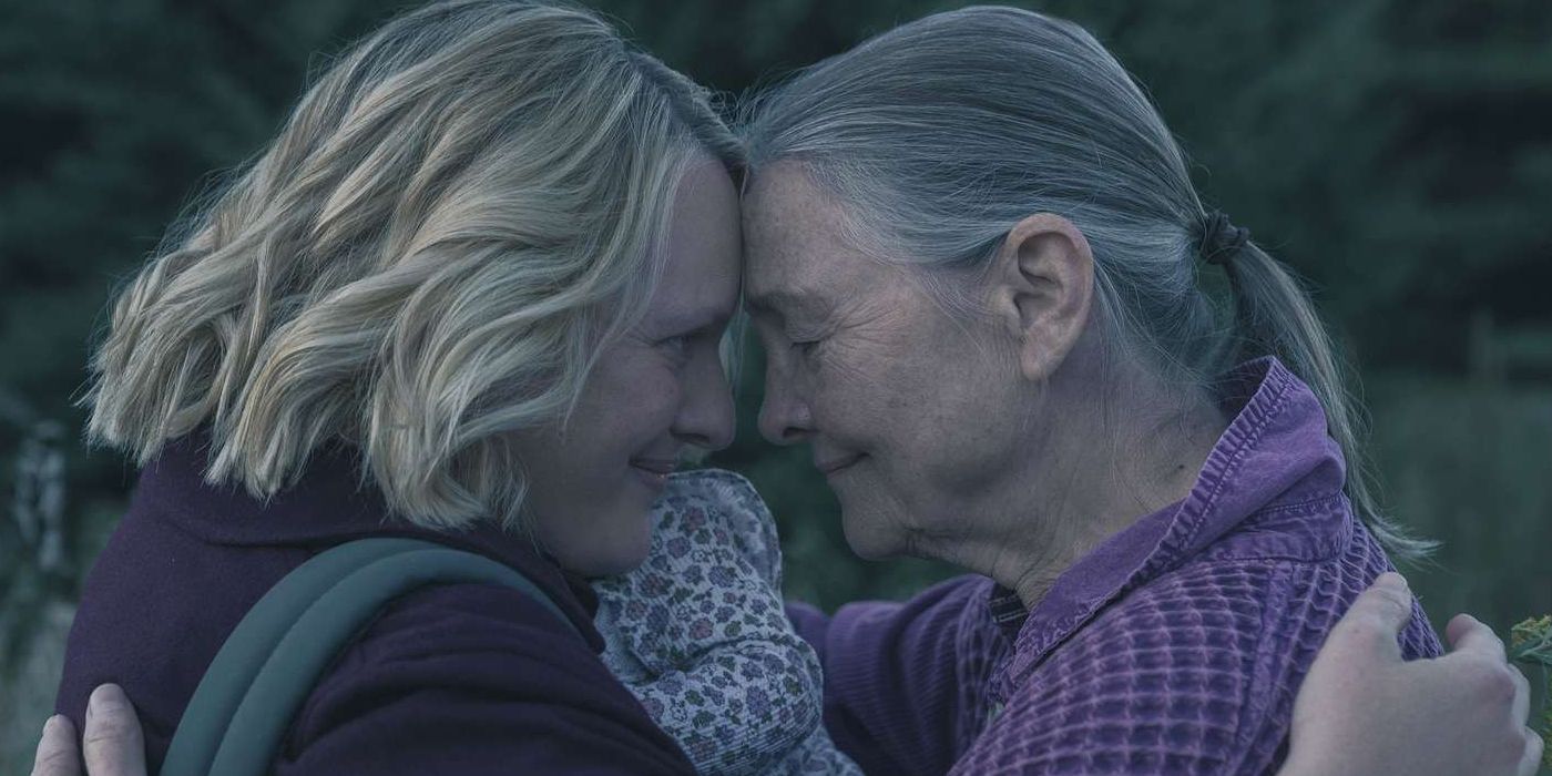 Elisabeth Moss as June and Cherry Jones as Holly in The Handmaid's Tale Season 6