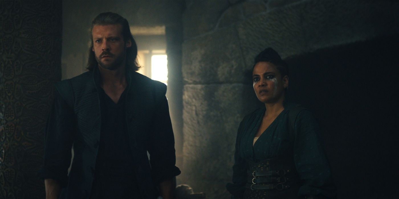 Taylor Napier and Priyanka Bose in The Wheel of Time Season 3 Episode 3
