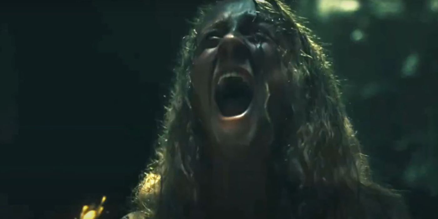 Young Liandrin screaming in The Wheel of Time Season 3