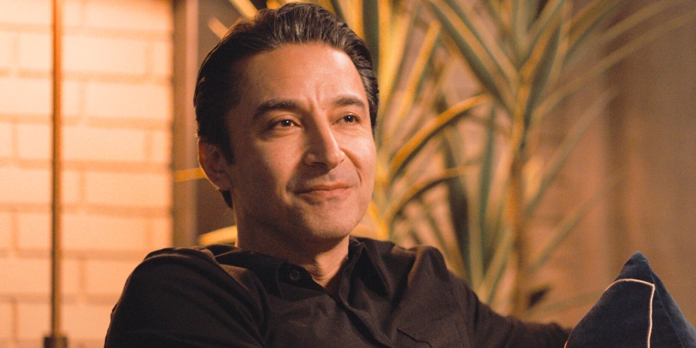 Pej Vahdat as Leo Sharf, smiling on 'Tracker'