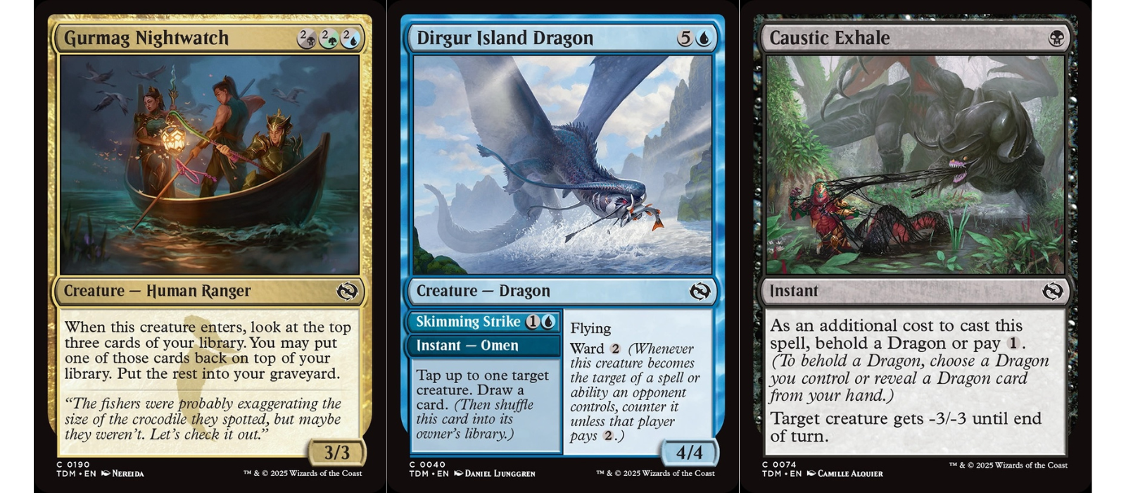 Cards featuring the mechanics of Tarkir: Dragonstorm.