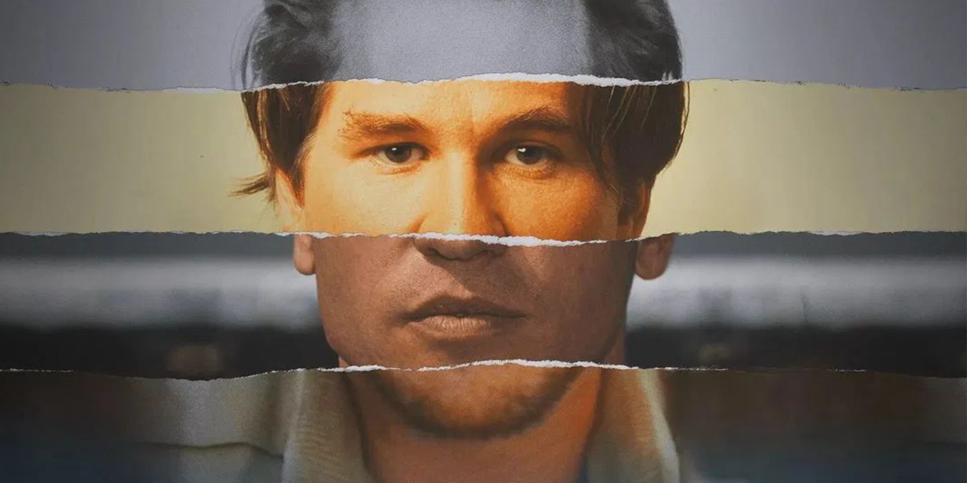 Val Kilmer&rsquo;s face interspliced on the poster for the documentary Val.