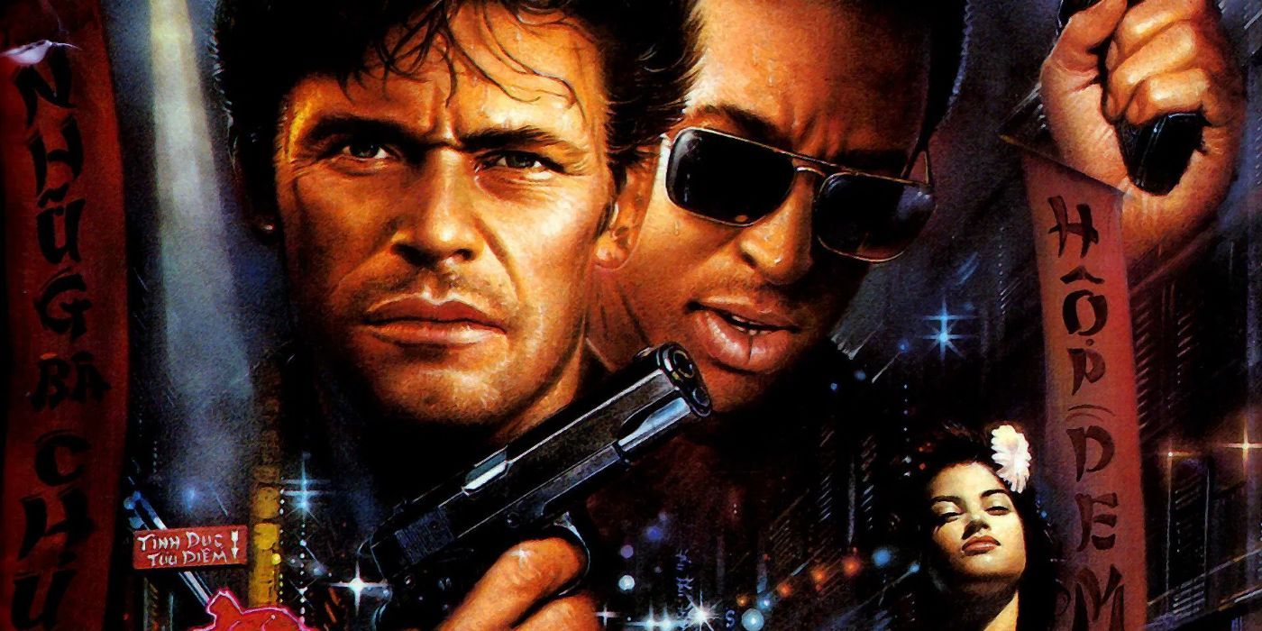 Willem Dafoe as McGriff and Gregory Hines as Perkins in Off Limits movie poster.