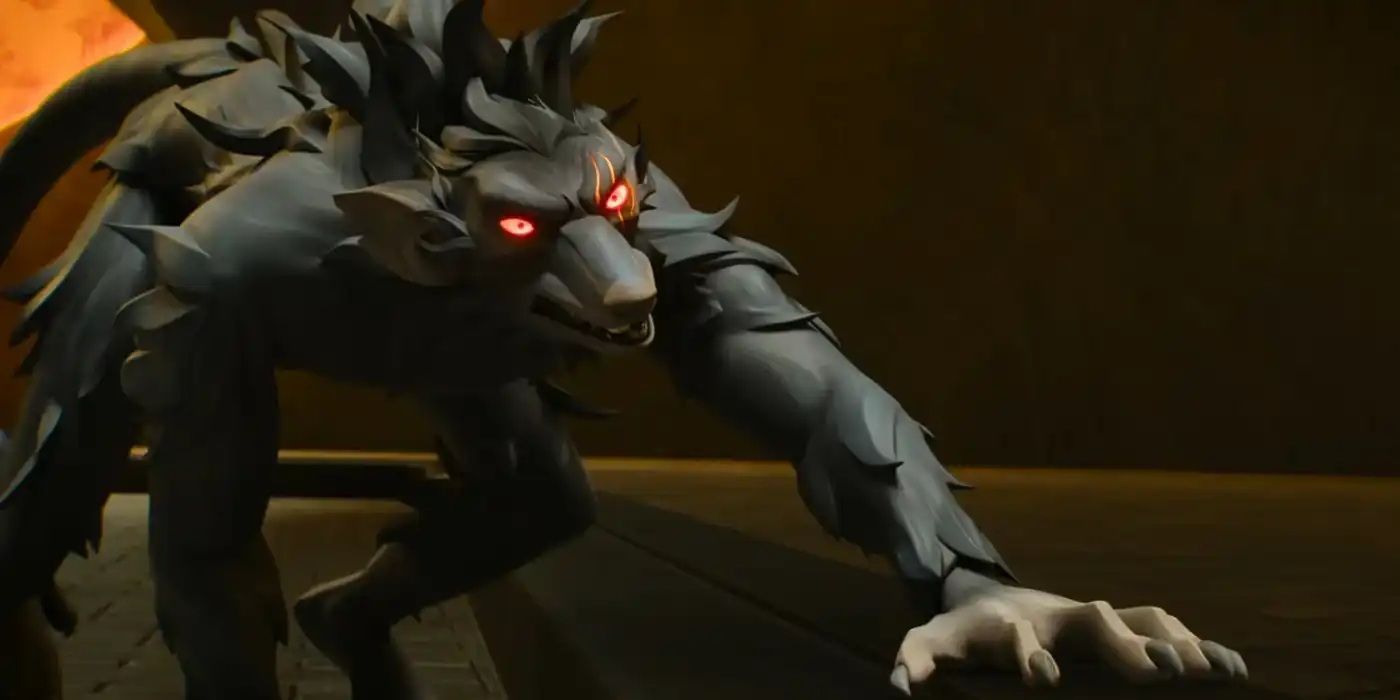 Vanmorten in his wererat form on all fours on the floor