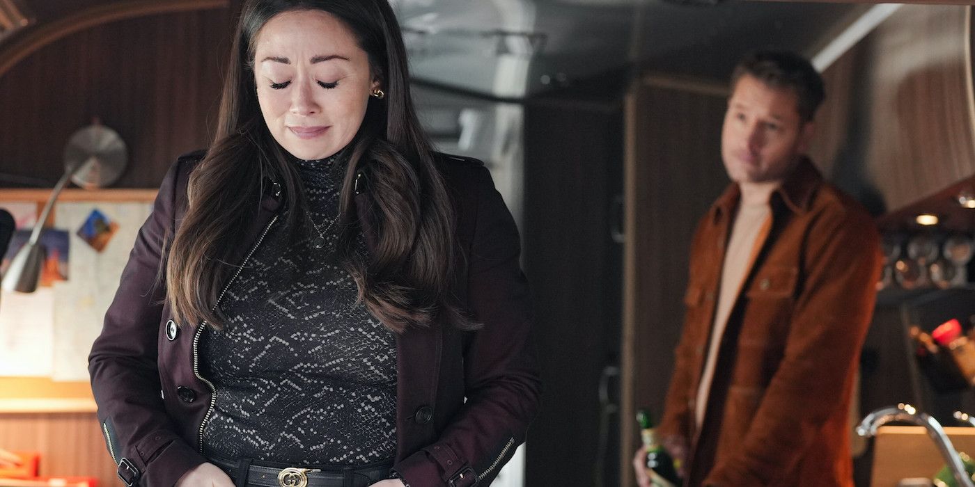 Justin Hartley and Fiona Rene in Tracker Season 2 Episode 19