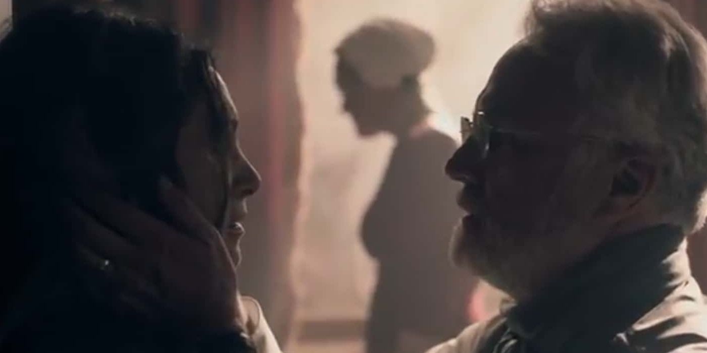 Julie Dretzin as Eleanor and Bradley Whitford as Joseph Lawrence in The Handmaid's Tale