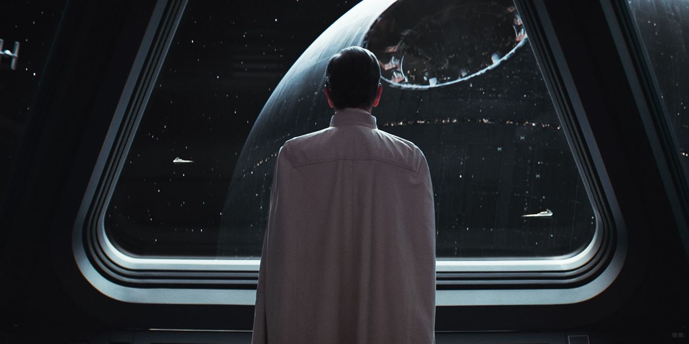 Ben Mendelsohn looking at the Death Star in Andor.