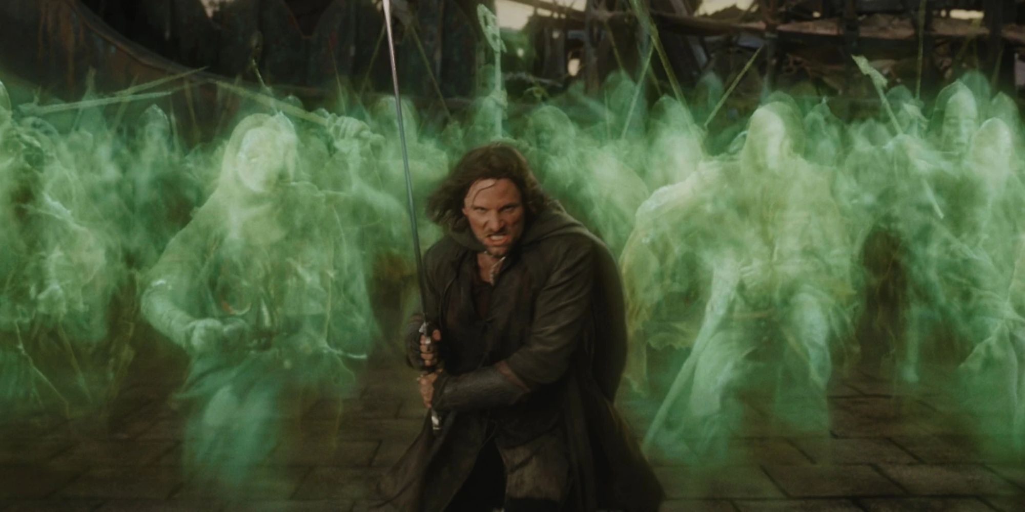 Aragorn and the Army of the Dead ready for battle in The Return of the King