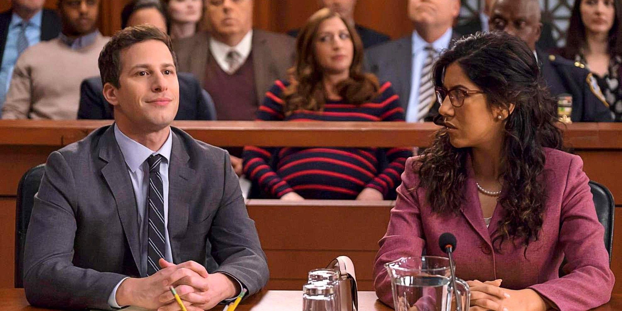 Jake Peralta and Rosa Diaz on Trial in Brooklyn Nine-Nine (Brooklyn 99) Season 5.