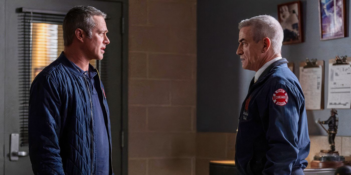 Taylor Kinney's Severide and Dermot Mulroney's Pascal in the Season 13 finale of Chicago Fire