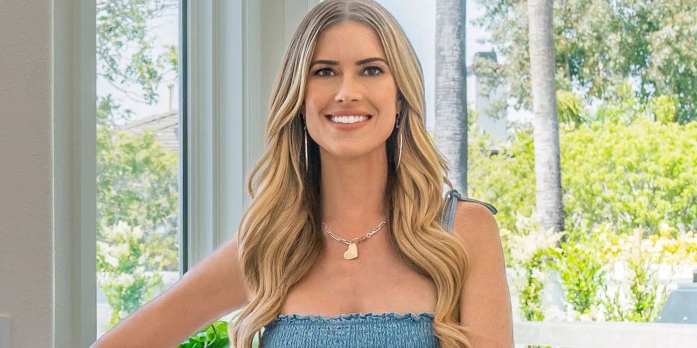 Christina Haack wears blue for a headshot for 'Christina on the Coast.'