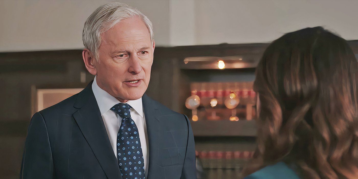 A man in a suit talking to a woman in his office in Family Law.